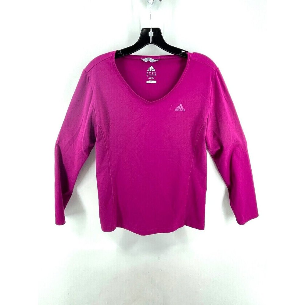 Adidas Women's Active Wear Top Large Clima Lite Moisture Wicking Pink Fuchsia
